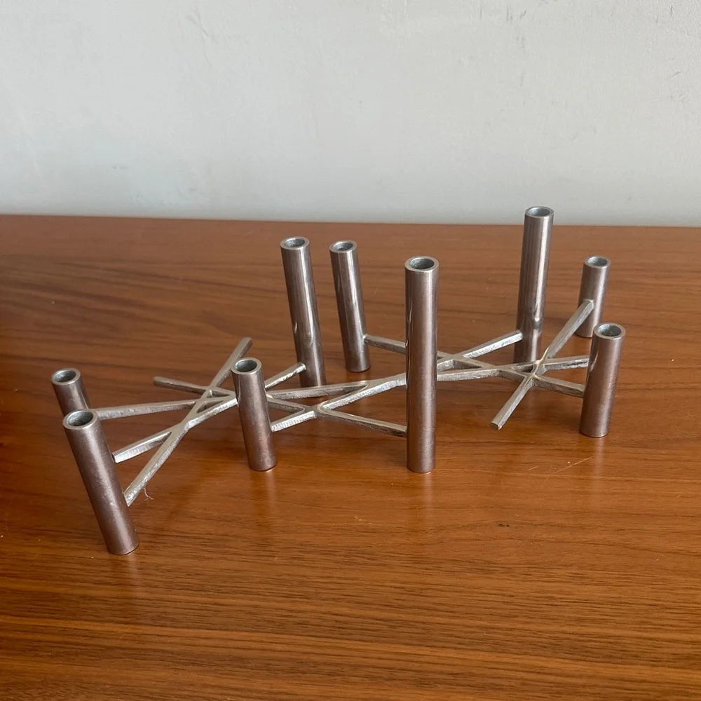 West Elm Modern Silver mini candle holder